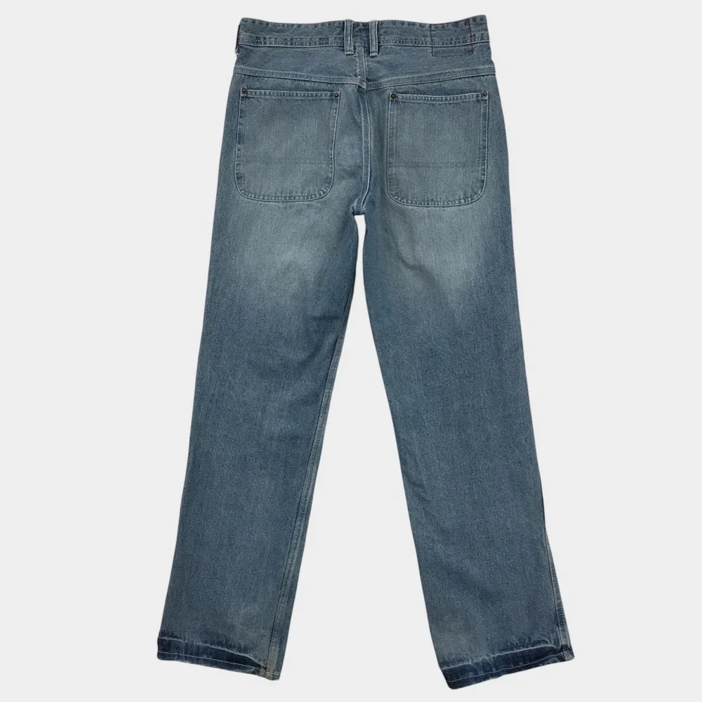 M. Gordon Jeans Mens Y2K 32x32 Light Wash Denim Carpenter Work Pants Straight